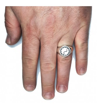 R002445 Sterling Silver Men Ring Hallmarked Solid 925 Handmade Comfort Fit